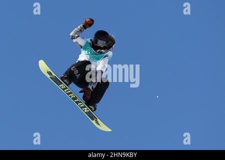 Courtney Rummel (USA), 14 FEBBRAIO 2022 - Snowboarding : qualificazione femminile in Big Air durante i Giochi Olimpici invernali di Pechino 2022 al Big Air Shougang di Pechino, Cina. (Foto di Koji Aoki/AFLO SPORT) Foto Stock