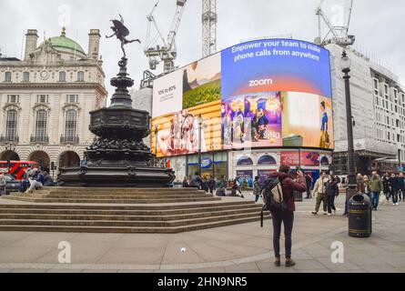 Piccadilly Circus vista diurna, Londra, Regno Unito 29th gennaio 2022. Foto Stock