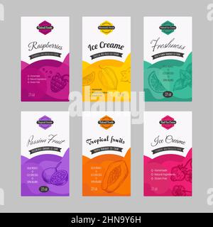 Etichetta per gelato, set di adesivi per il prodotto Illustrazione Vettoriale