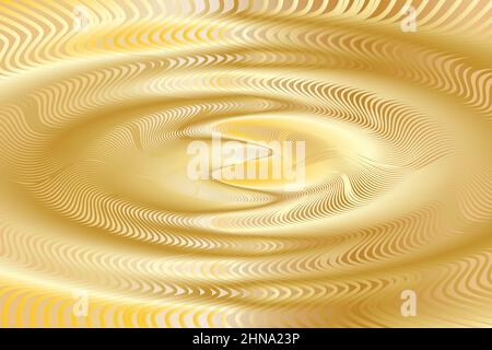 Motivo di tessitura ondulato e fluido oro. Illustrazione vettoriale dell'effetto ondulato oro fluido. Illustrazione vettoriale Illustrazione Vettoriale