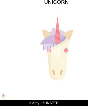 Icona vettore semplice Unicorn. Modello di disegno del simbolo di illustrazione per l'elemento dell'interfaccia utente mobile Web. Illustrazione Vettoriale