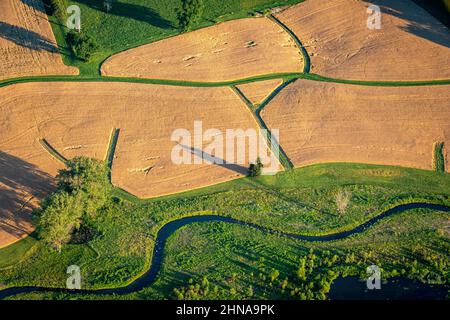 Antenna di terreno agricolo lungo la costa orientale del Maryland Foto Stock