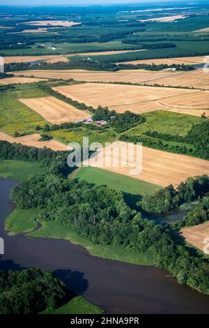 Antenna di terreno agricolo lungo la costa orientale del Maryland Foto Stock