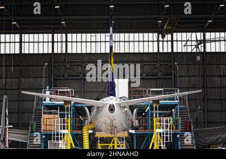 Lufthansa Technik Aircraft Maintenance Hangar a Malta Foto Stock