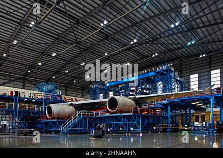 Lufthansa Technik Aircraft Maintenance Hangar a Malta Foto Stock