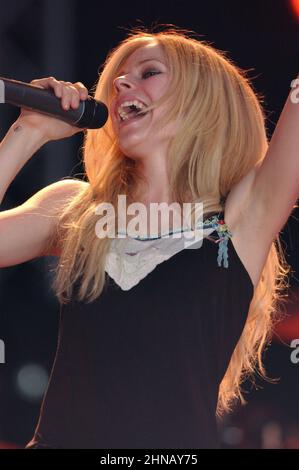Milano Italia 2005-05-29 : Concerto dal vivo della cantante Avril Lavigne al Festival freemusic di Cornetto Foto Stock