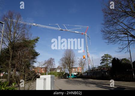 sul cantiere si trova una gru da carico Foto Stock