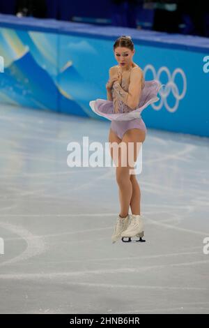 Pechino, Cina. 15th Feb 2022. Jenni SAARINEN (fin) si esibisce nella competizione del programma Short Short Skating Single Skating di Women Figure presso lo Stadio al coperto Capital durante le Olimpiadi invernali di Pechino 2022. (Credit Image: © Walter G. Arce Sr./ZUMA Press Wire) Foto Stock