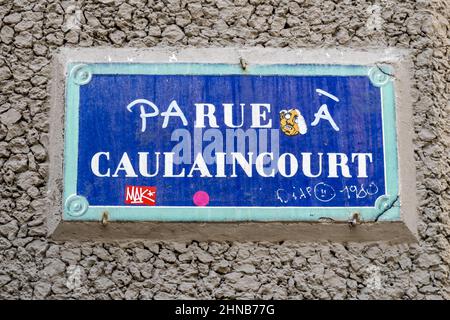 Francia. Parigi (18th distretto) Caulaincourt Street Foto Stock