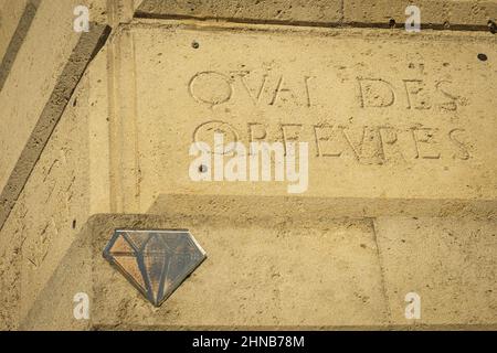 Francia. Parigi (75) (1th distretto). Banchina per orfèvres, sull'Ile de la Cite Foto Stock