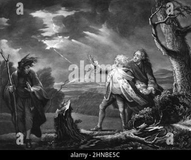 David Garrick come Re Lear da Shakespeare's King Lear, atto 3, scena 1 Foto Stock