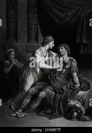 La morte di Marco Antony da Antony e Cleopatra di Shakespeare, atto 4, scena 15 Foto Stock