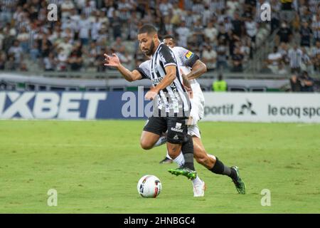 Belo Horizonte, Minas Gerais, Brasile. 15th Feb 2022. Campionato di Calcio Mineiro: Atletico-MG e Athletic Club. 15 febbraio 2022, Belo Horizonte, Minas Gerais, Brasile: Partita di calcio tra Atletico-MG e Athletic Club, valida per il settimo round del Campionato di calcio Mineiro, tenutosi martedì 15 allo stadio Mineirao. Atletico-MG ha vinto la partita 1-0, con una penalità segnata da Hulk. Credit: Breno Babu/TheNews2 (Credit Image: © Breno Babu/TheNEWS2 via ZUMA Press Wire) Foto Stock