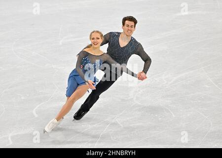 PECHINO, CINA - FEBBRAIO 14: Juulia Turkkila e Matthias Versluis del Team Finland pattinare durante la Danza libera del ghiaccio il giorno dieci della Pechino 20 Foto Stock