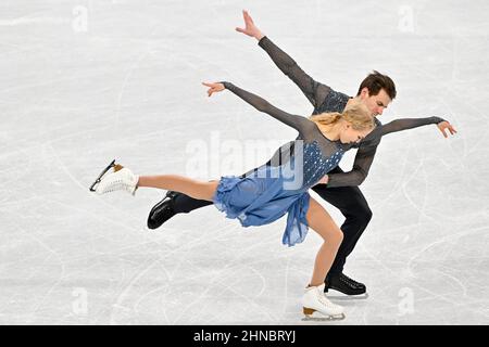 PECHINO, CINA - FEBBRAIO 14: Juulia Turkkila e Matthias Versluis del Team Finland pattinare durante la Danza libera del ghiaccio il giorno dieci della Pechino 20 Foto Stock