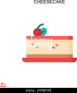 Icona vettore semplice Cheesecake. Modello di disegno del simbolo di illustrazione per l'elemento dell'interfaccia utente mobile Web. Illustrazione Vettoriale