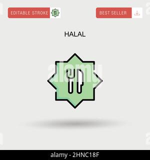 Icona vettore semplice Halal. Illustrazione Vettoriale