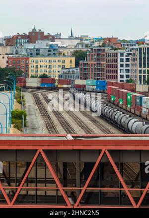 Stazione ferroviaria nel centro di Vancouver BC, Canada Foto Stock