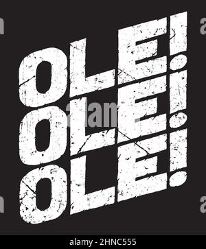 OLE OLE OLE! Logo tipografico di design emblema. Set di illustrazioni con logo per tipografia digitale. Illustrazione Vettoriale