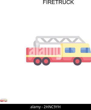 Icona vettore semplice Firebruck. Modello di disegno del simbolo di illustrazione per l'elemento dell'interfaccia utente mobile Web. Illustrazione Vettoriale