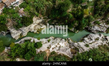 Tratto del fiume Metauro chiamato Marmitte dei Giganti Foto Stock