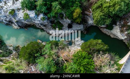 Tratto del fiume Metauro chiamato Marmitte dei Giganti Foto Stock