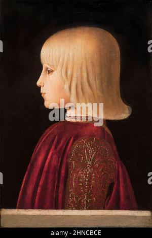 Piero della Francesca. Ritratto di un ragazzo. (Guidobaldo da Montefeltro?). CA. 1483. Tempera sul pannello. 41 x 27,5 cm. Foto Stock