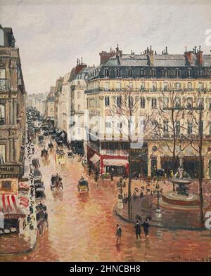 Camille Pissarro. Rue Saint-Honoré nel pomeriggio. Effetto della pioggia. 1897. Olio su tela. 81 x 65 cm Foto Stock