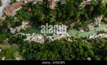 Tratto del fiume Metauro chiamato Marmitte dei Giganti Foto Stock