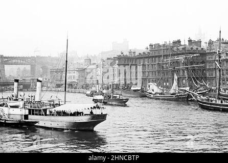 Fiume Tyne, Newcastle upon Tyne, periodo vittoriano Foto Stock