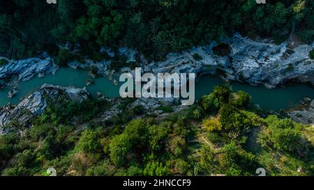 Tratto del fiume Metauro chiamato Marmitte dei Giganti Foto Stock