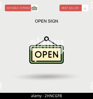 Apri icona vettore semplice segno. Illustrazione Vettoriale