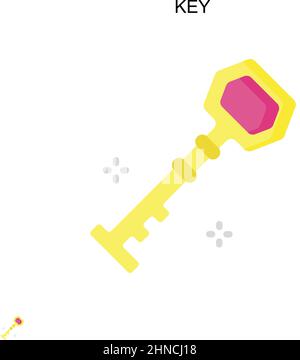 Icona vettore semplice chiave. Modello di disegno del simbolo di illustrazione per l'elemento dell'interfaccia utente mobile Web. Illustrazione Vettoriale