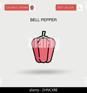 Icona vettoriale semplice di Bell Pepper. Illustrazione Vettoriale