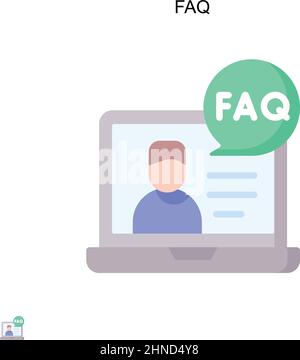 FAQ icona vettore semplice. Modello di disegno del simbolo di illustrazione per l'elemento dell'interfaccia utente mobile Web. Illustrazione Vettoriale