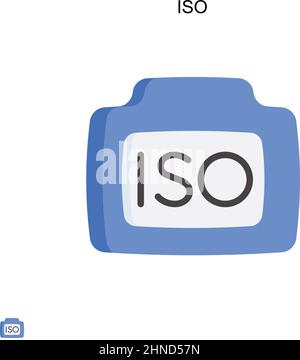 Icona vettore semplice ISO. Modello di disegno del simbolo di illustrazione per l'elemento dell'interfaccia utente mobile Web. Illustrazione Vettoriale