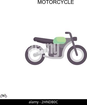 Icona vettoriale semplice motocicletta. Modello di disegno del simbolo di illustrazione per l'elemento dell'interfaccia utente mobile Web. Illustrazione Vettoriale