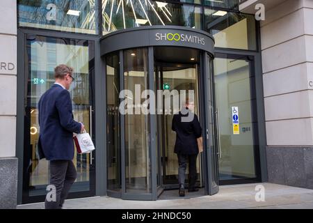 Studio legale Shoosmiths a Londra Foto Stock