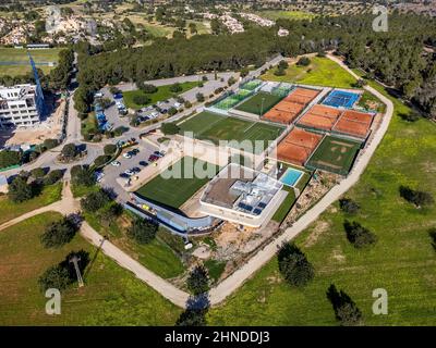 Mallorca Country Club, campi da tennis, Santa Ponsa, Calviá, Mallorca, Isole Baleari, Spagna Foto Stock