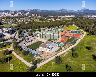 Mallorca Country Club, campi da tennis, Santa Ponsa, Calviá, Mallorca, Isole Baleari, Spagna Foto Stock