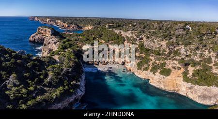 Caló d es Moro, Santanyi, Mallorca, Isole Baleari, Spagna Foto Stock