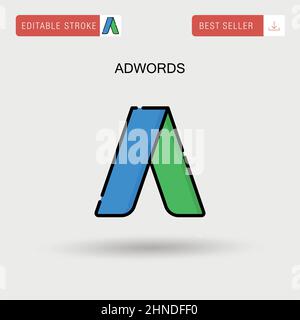 Icona vettore semplice AdWords. Illustrazione Vettoriale