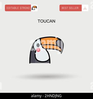Icona Toucan Simple Vector. Illustrazione Vettoriale