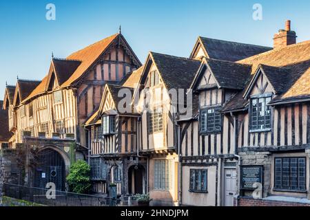 17 Gennaio 2022: Warwick, UK - Lord Leycester Hospital, una collezione di edifici costruiti tra i secoli 13th e 17th, è una carità per... Foto Stock