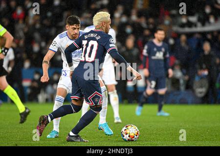 Neymar - Champions League - PSG vs Real de Madrid in Parc des Princes, Parigi, Francia, il 15 febbraio 2022. 15/02/2022-Parigi, FRANCIA. (Foto di Lionel Urman/Sipa USA) Foto Stock