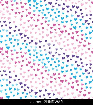 Pastello Rainbow Hearts modello vettoriale diagonale Illustrazione Vettoriale