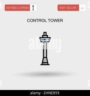 Icona vettore semplice della torre di controllo. Illustrazione Vettoriale