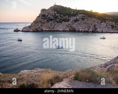 Ingresso a Balaklava Bay, Sevastopol, Crimea Foto Stock