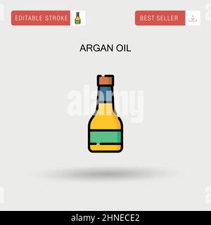 Icona vettore semplice olio di Argan. Illustrazione Vettoriale