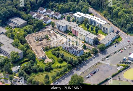 Vista aerea, Comunita Seniorenhaus Sophia a Weddinghofen, Bergkamen, zona della Ruhr, Renania settentrionale-Vestfalia, Germania, Casa di riposo, cura e cura, D Foto Stock